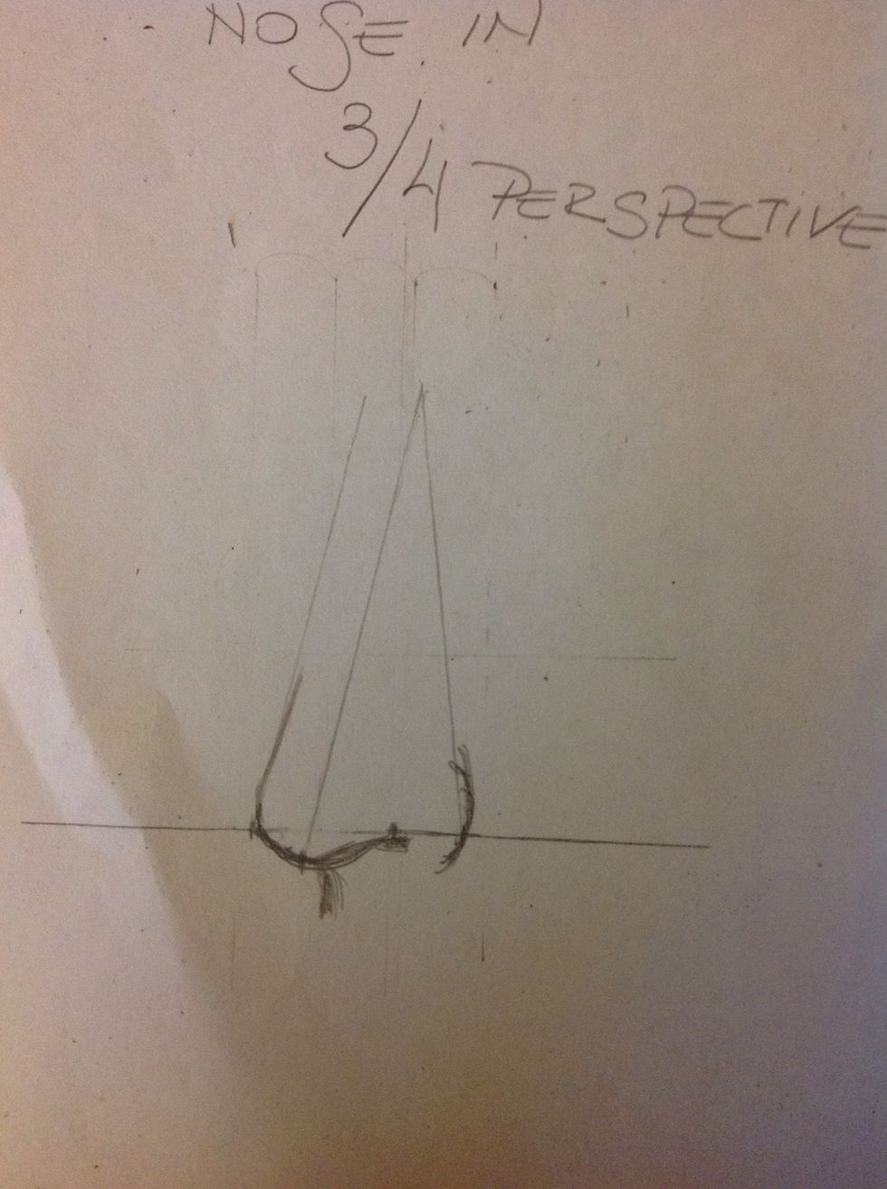 Basic shape: draw a semicircle since the first point to the third, the second point is the middle. And the fourth point is the fin of the nose. From the second point add a little line