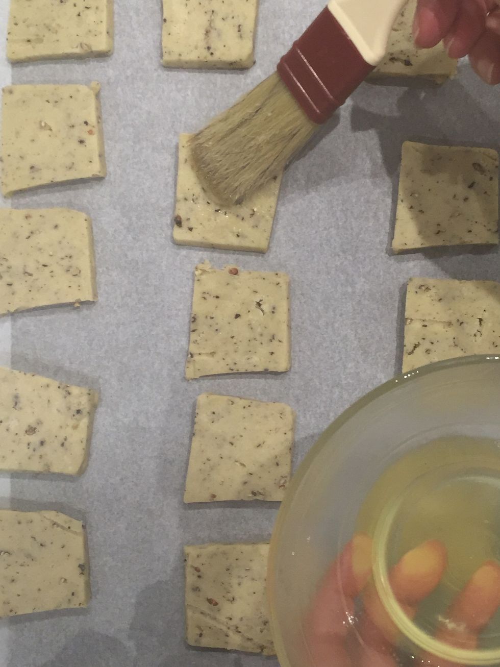 Baste with egg white