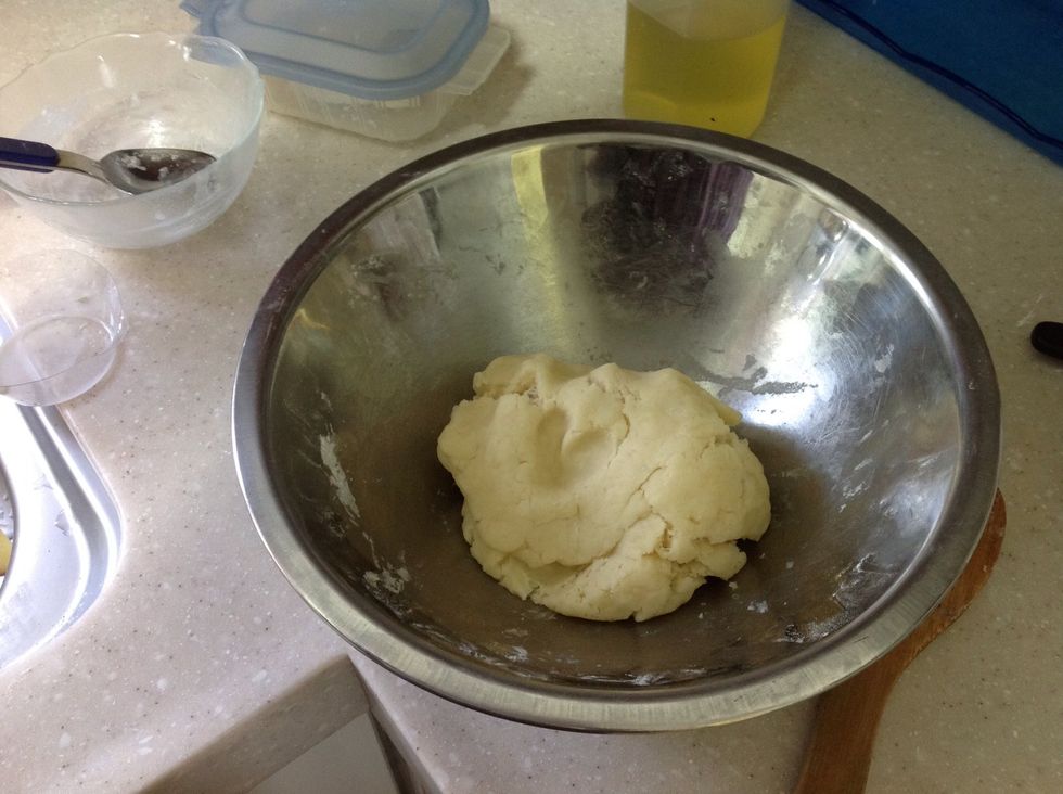 Batter it until it becomes a nice dough like this.
