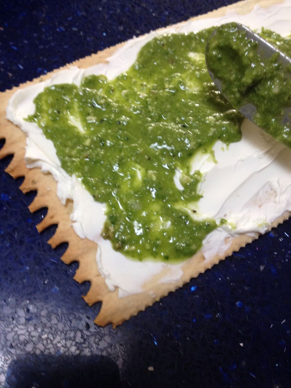 Be generous with the pesto.
