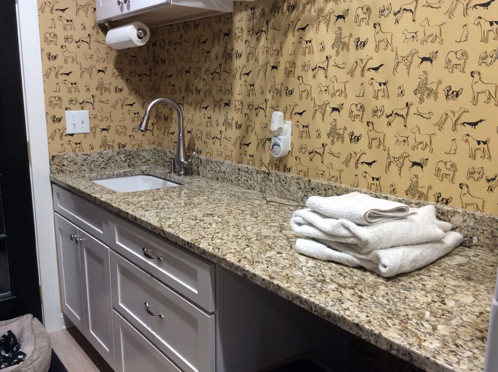 Be prepared with towels and place them next to the sink.