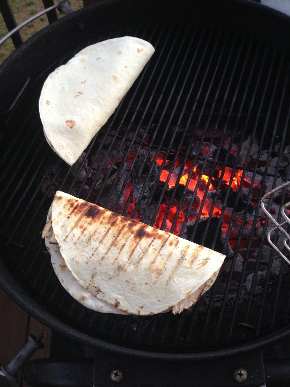 Be sure not to put over too much heat - the tortillas burn easily. You just want a little crispness on the tortilla & for the cheese to be melted.