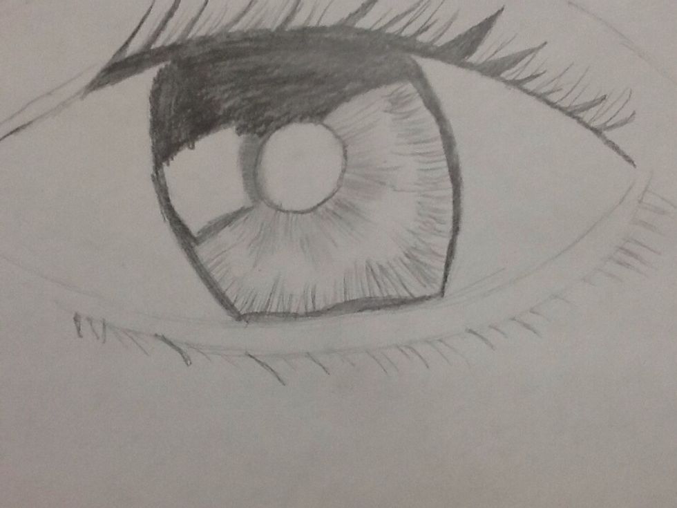 Be sure to add a space at the bottom when You draw your bottom lash line and do the same to the top but color in the space at the top