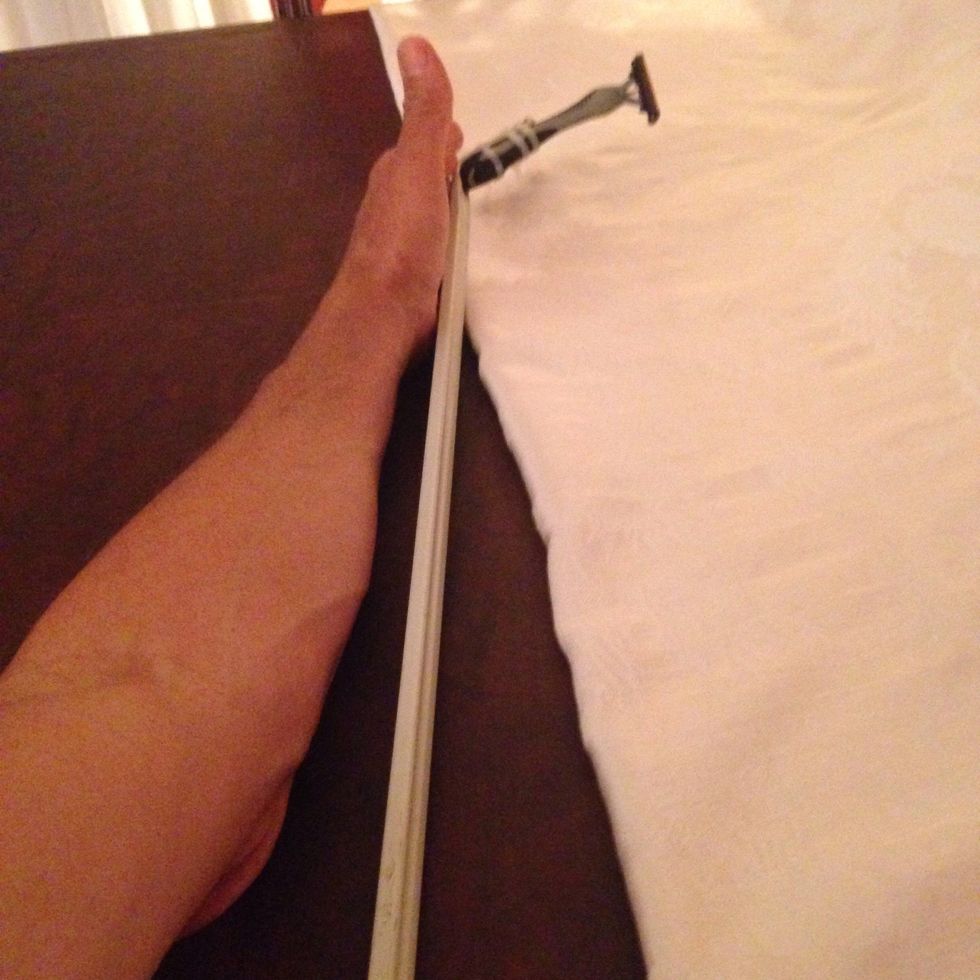 Be sure to bend curtain rod as shown here