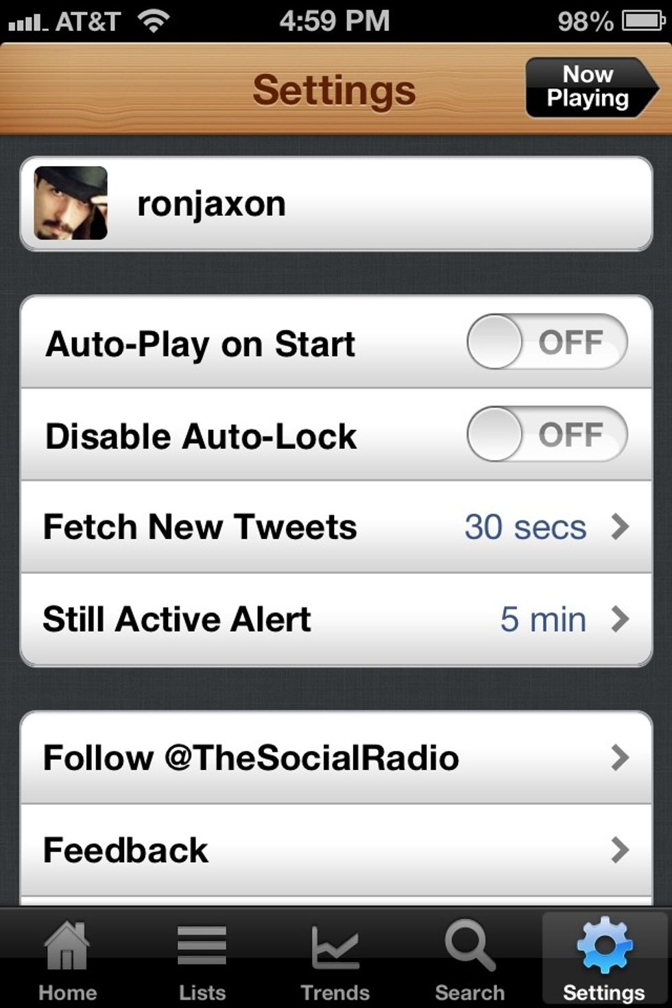 Be sure to go into the apps settings to make adjustments to fit your preferences.