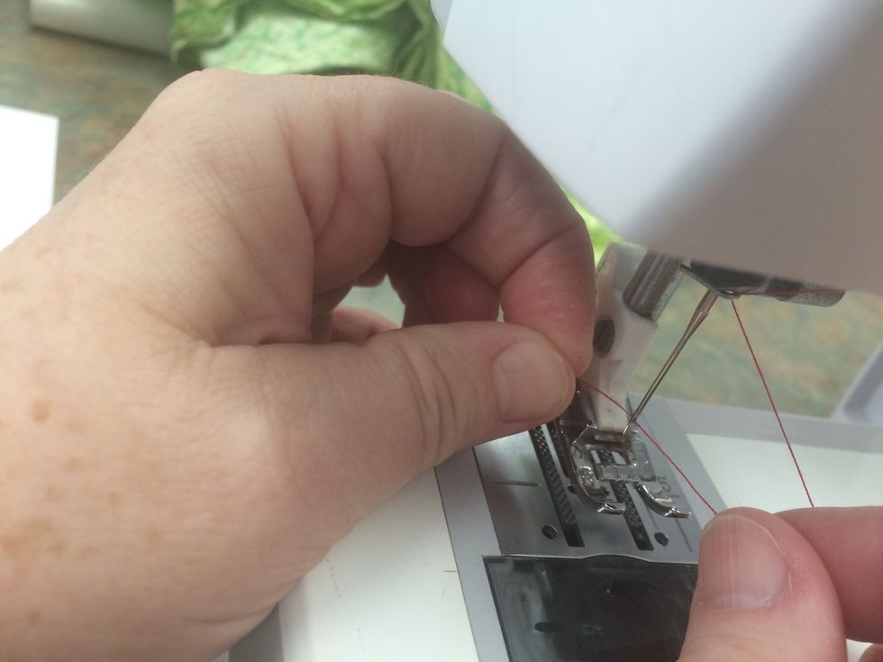 Be sure to pull out a long tail once the needle is threaded