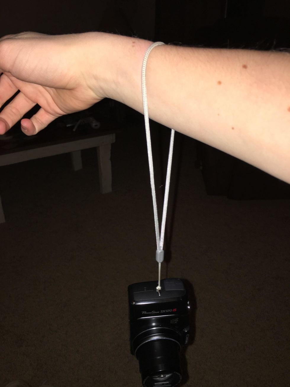 Be sure to put the hand strap for the camera around your wrist. This will prevent the camera from slipping and falling out of your hands.