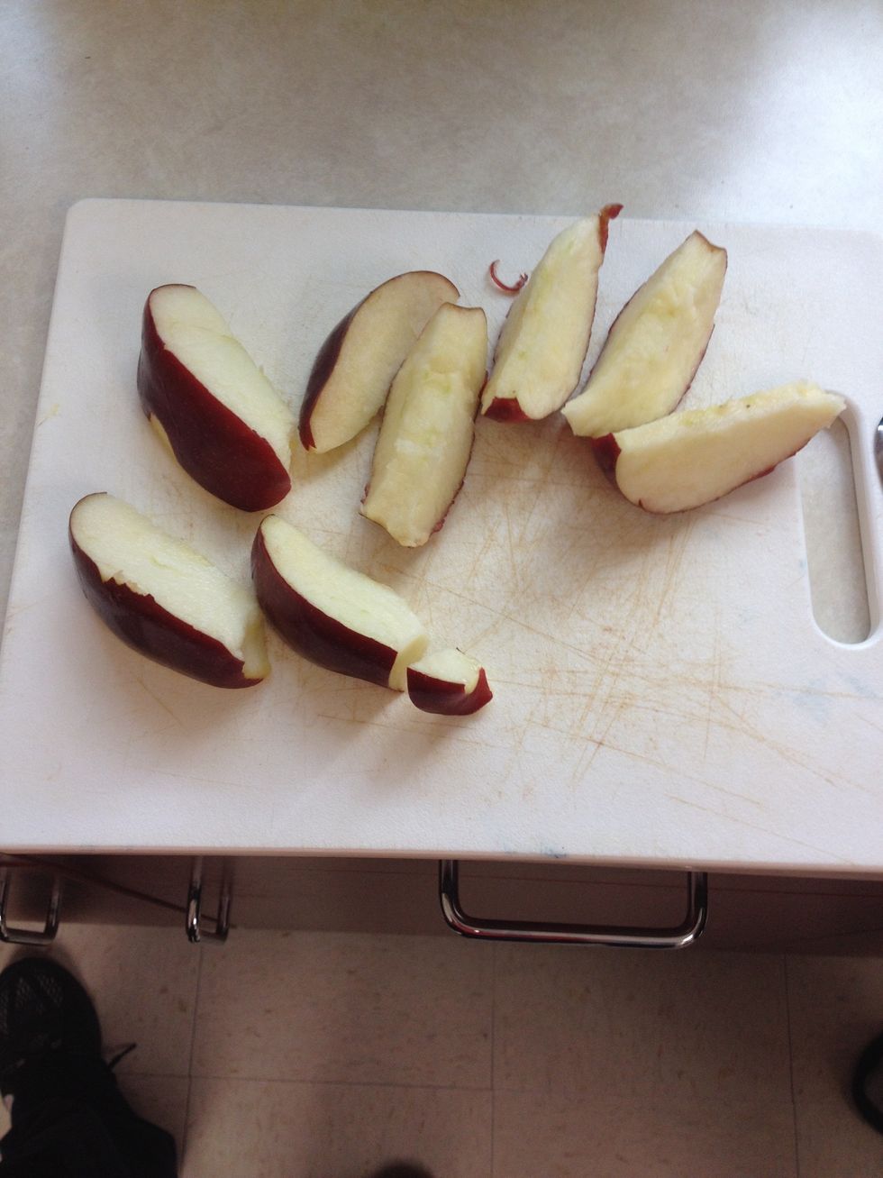Be sure to rinse the apple before cutting.