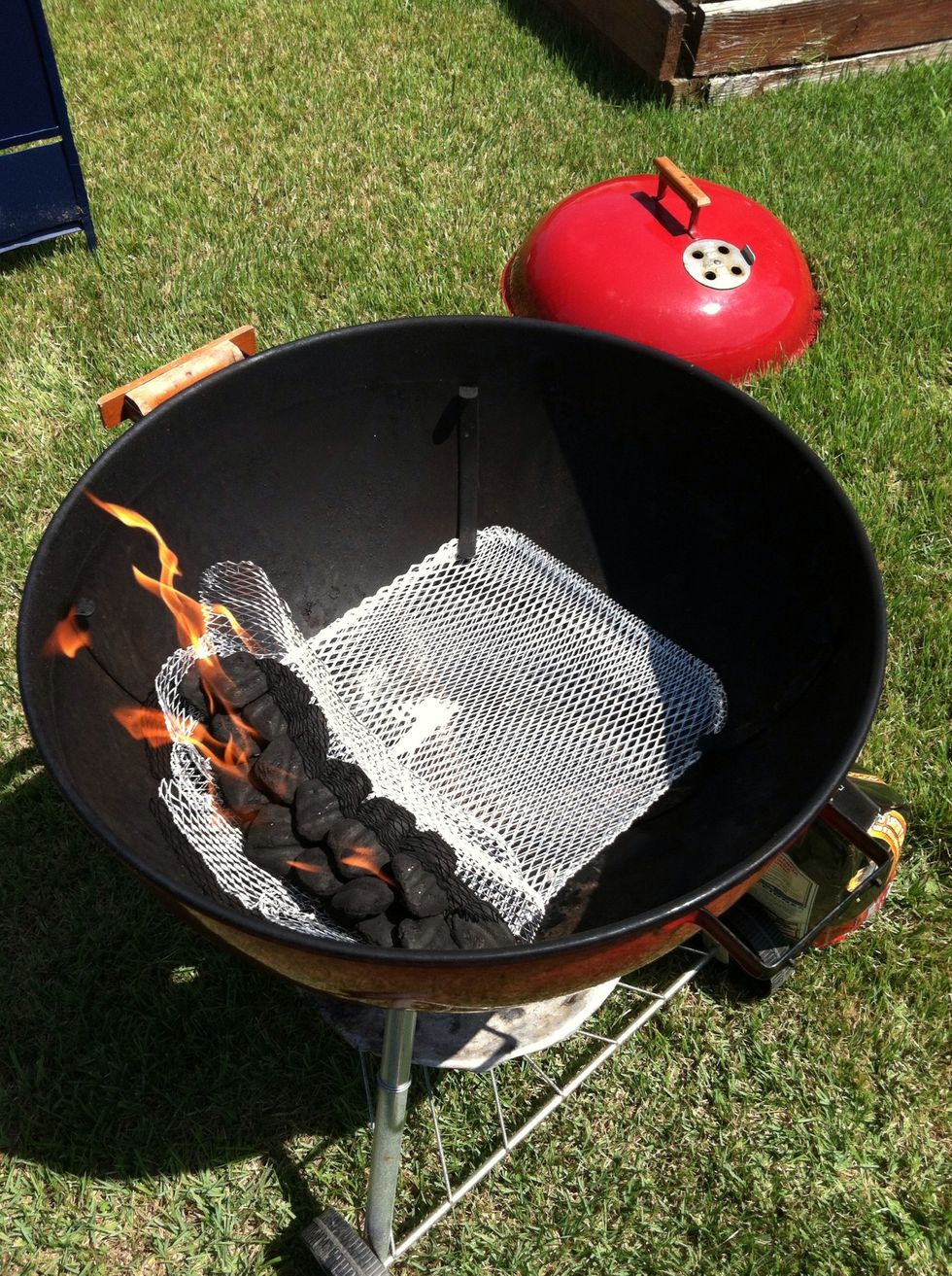 Be sure to stack the charcoal on one side of the grill creating a "two zone" fire.  A "hot" side for direct grilling and a "cold" side for indirect grilling.  Smoking is done using indirect heat.