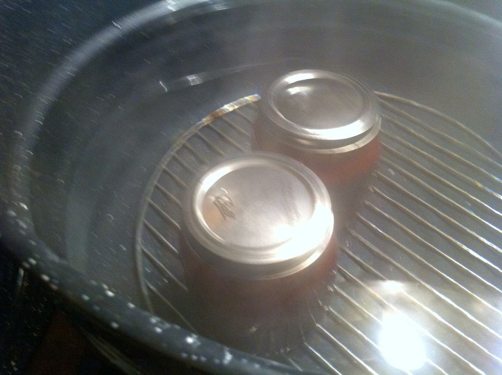 Be sure water covers entire jar.