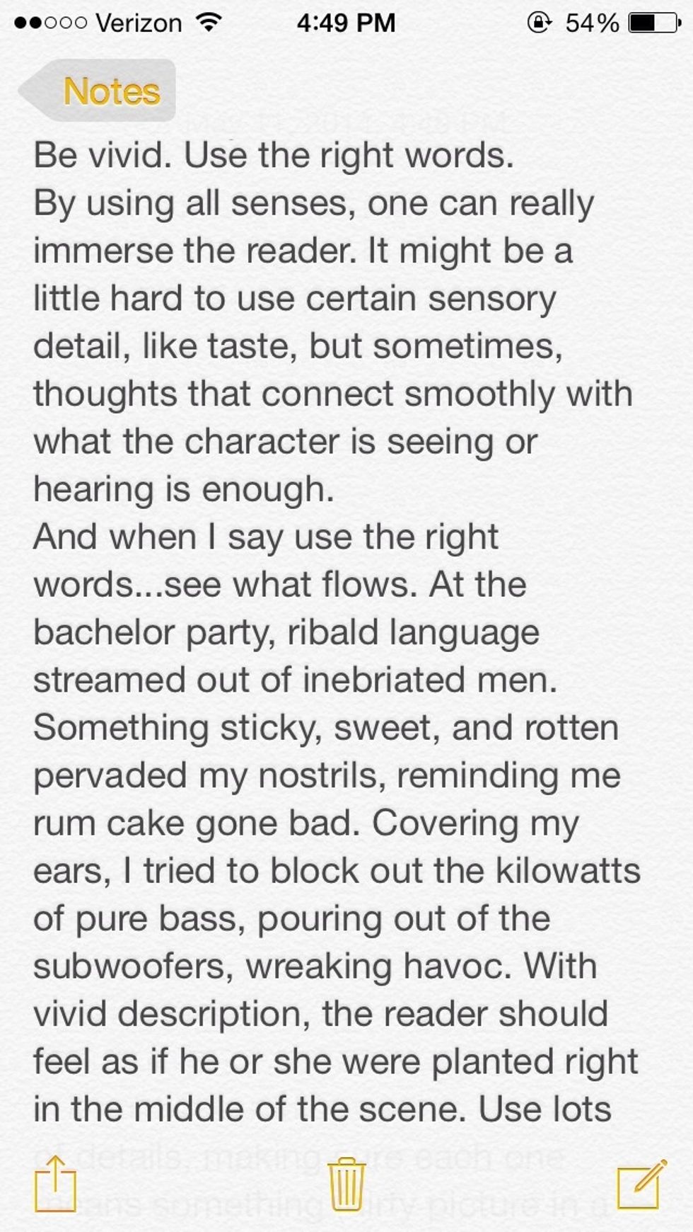 Be vivid, include description. Cont'd on the next slide>>>