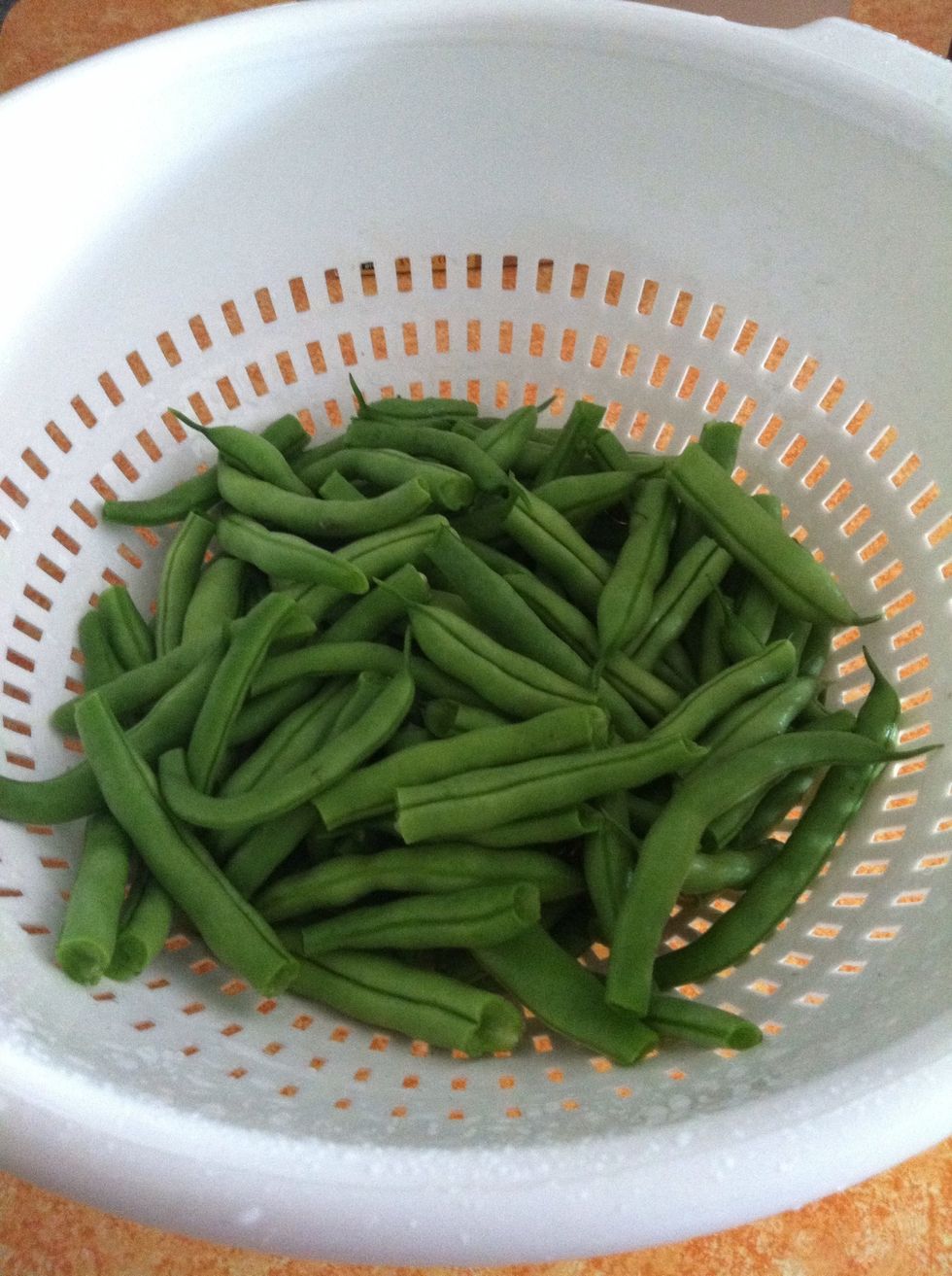 Beans are now ready to go into boiling water