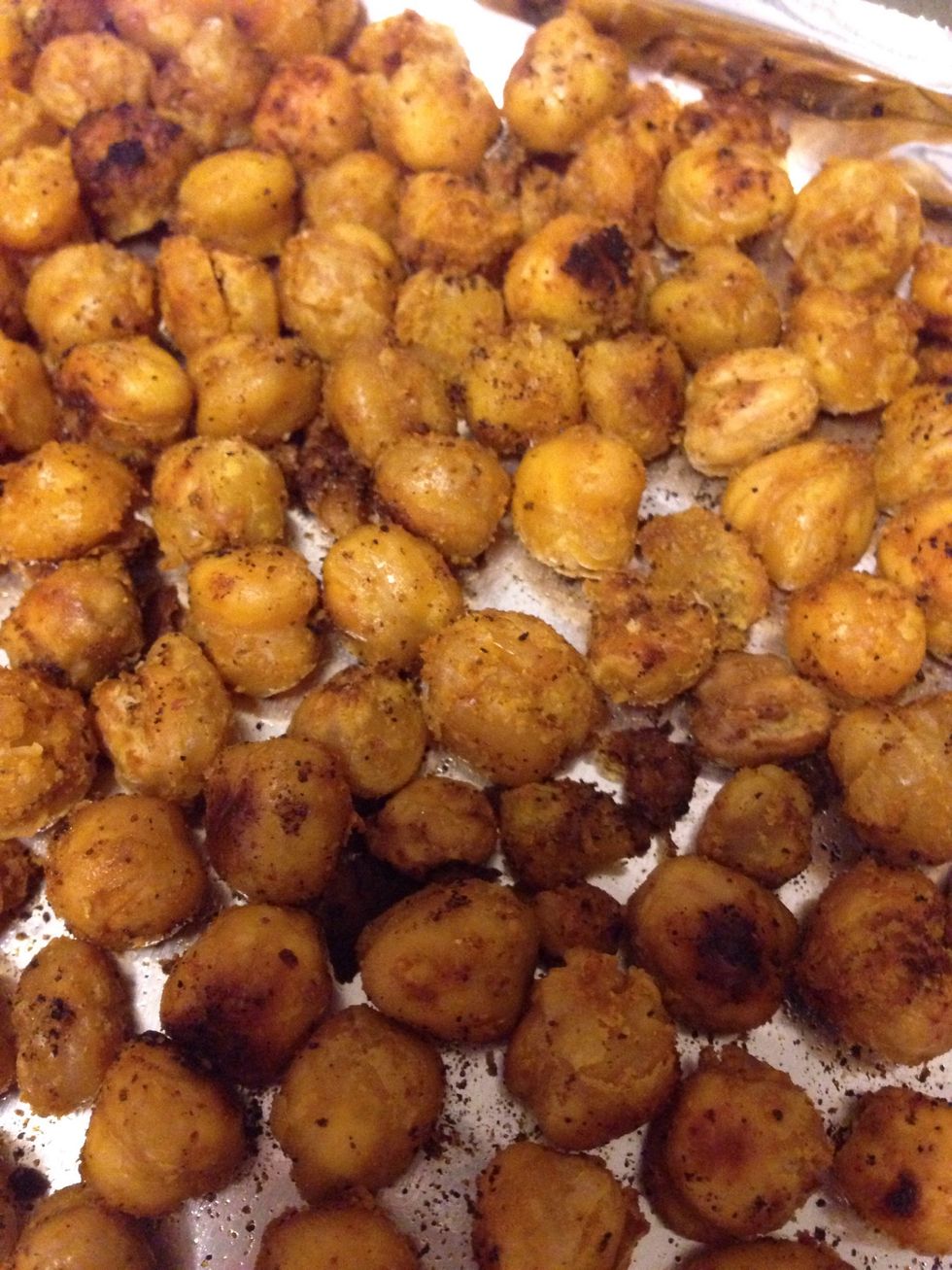 Beans will darken slightly when done. When you remove them from the oven, if you'd like more salt, now is the time to add some while the beans are hot. Let cool completely before eating!