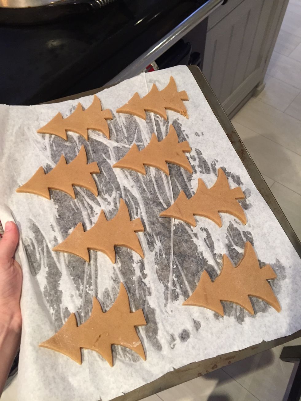 Bearing in mind they will spread, fill up the baking tray and bake for around 10 minutes, until they are brown and although soft, they will harden when they are out. It does depend on your oven.