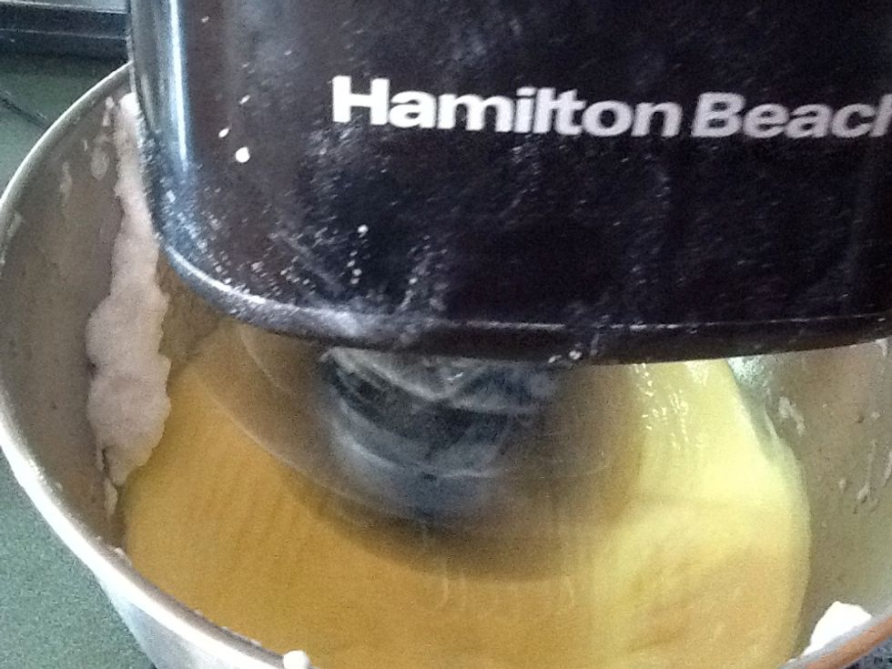 beat 6 eggs yolks with 2 cups granulate sugar 2 tea spoons of lemon juice and rind