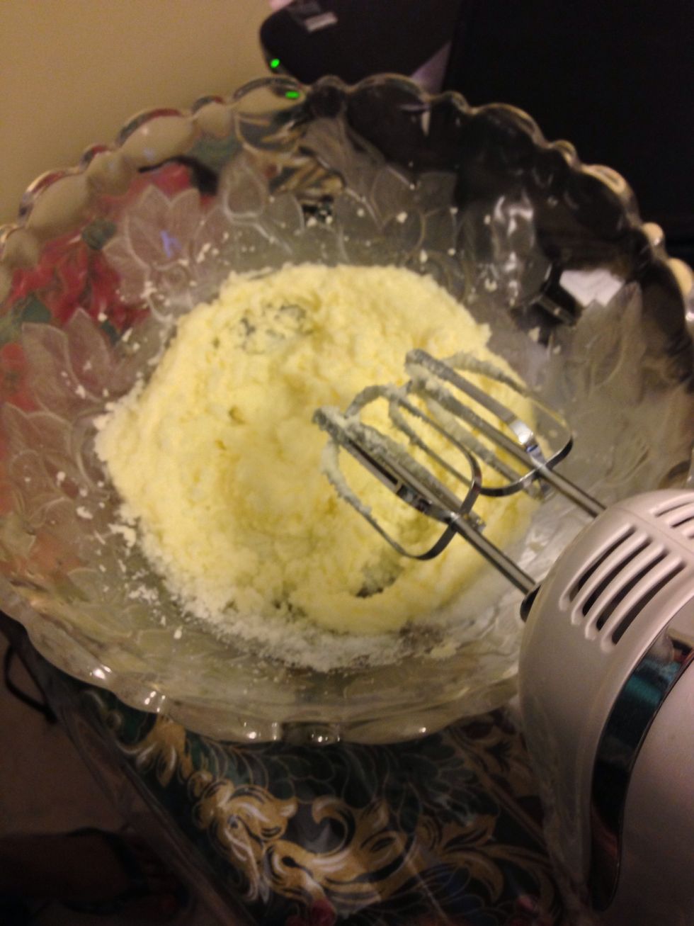 Beat butter and sugar until light and fluffy