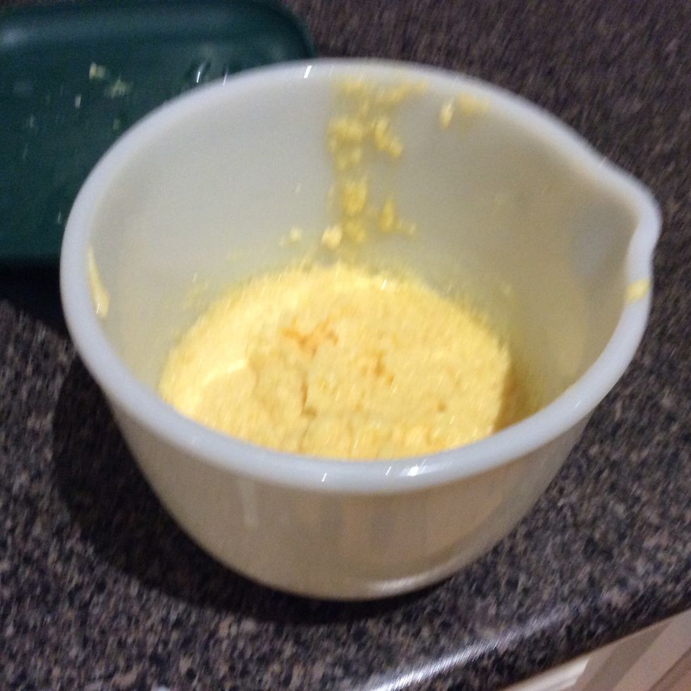Beat butter,sugar,egg and vanilla essence until it looks like this