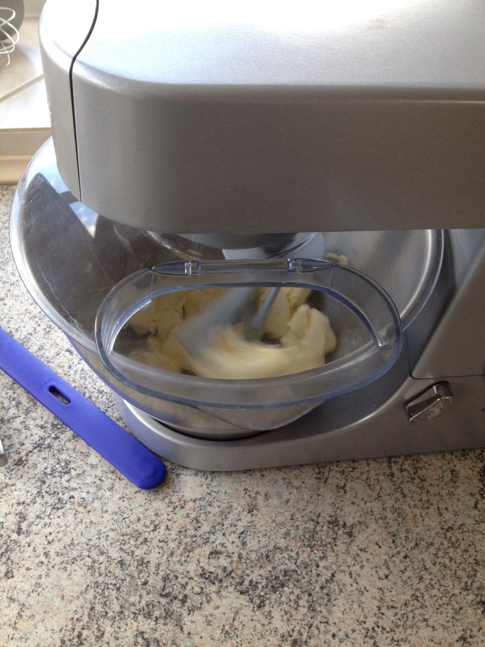 Beat butter until soft