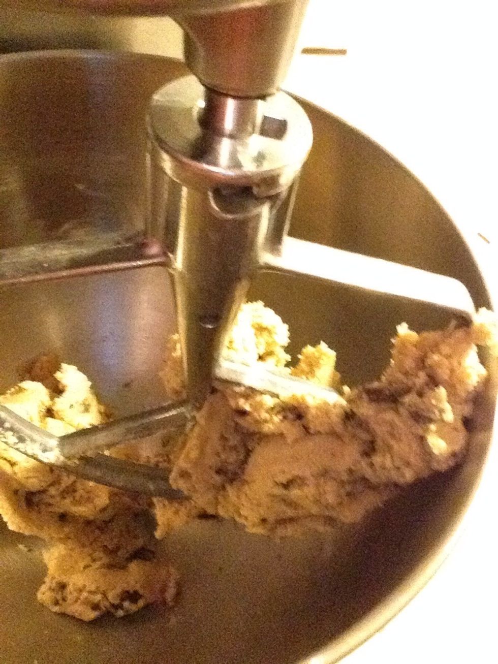 Beat cookie dough until dough forms