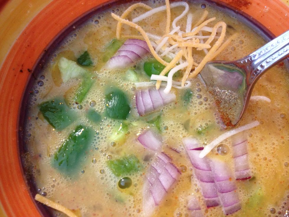 Beat eggs and a LITTLE bit of the vegetables, as well as the spices you chose. I chose my usual, saltpeppercayennepaprikagarlicpowder