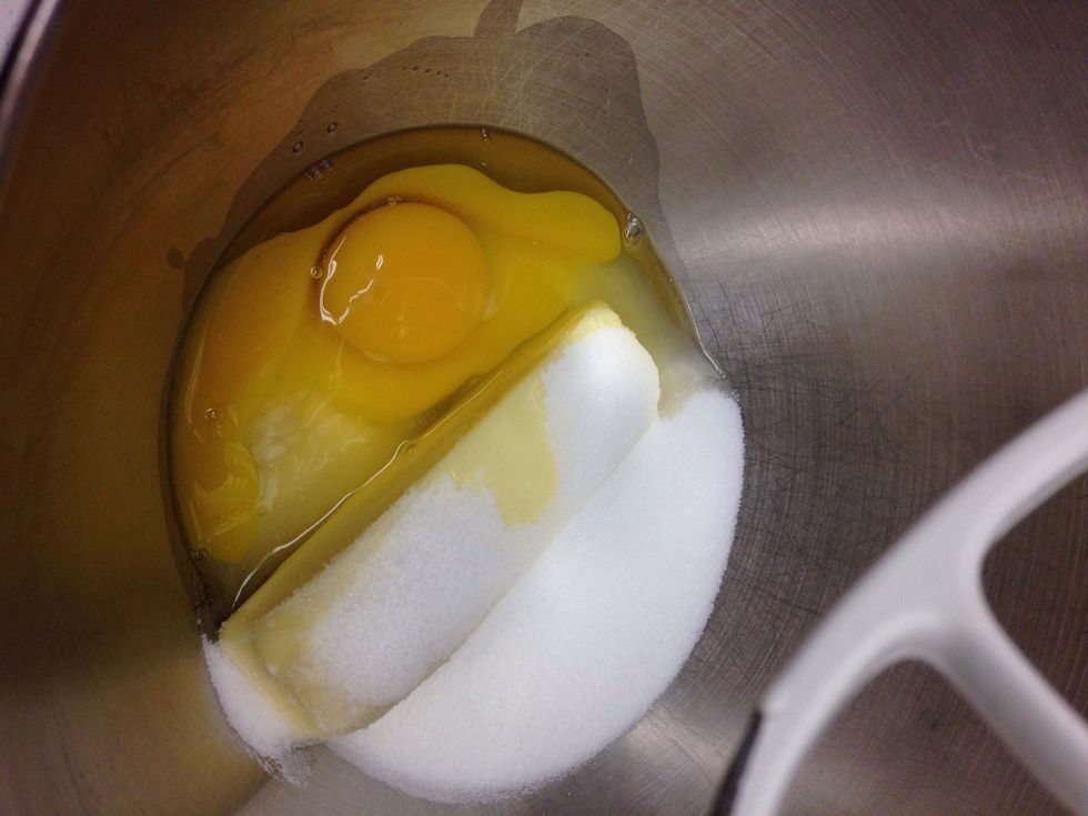 Beat eggs, butter, and sugar together in a large bowl until smooth. Add in vanilla.