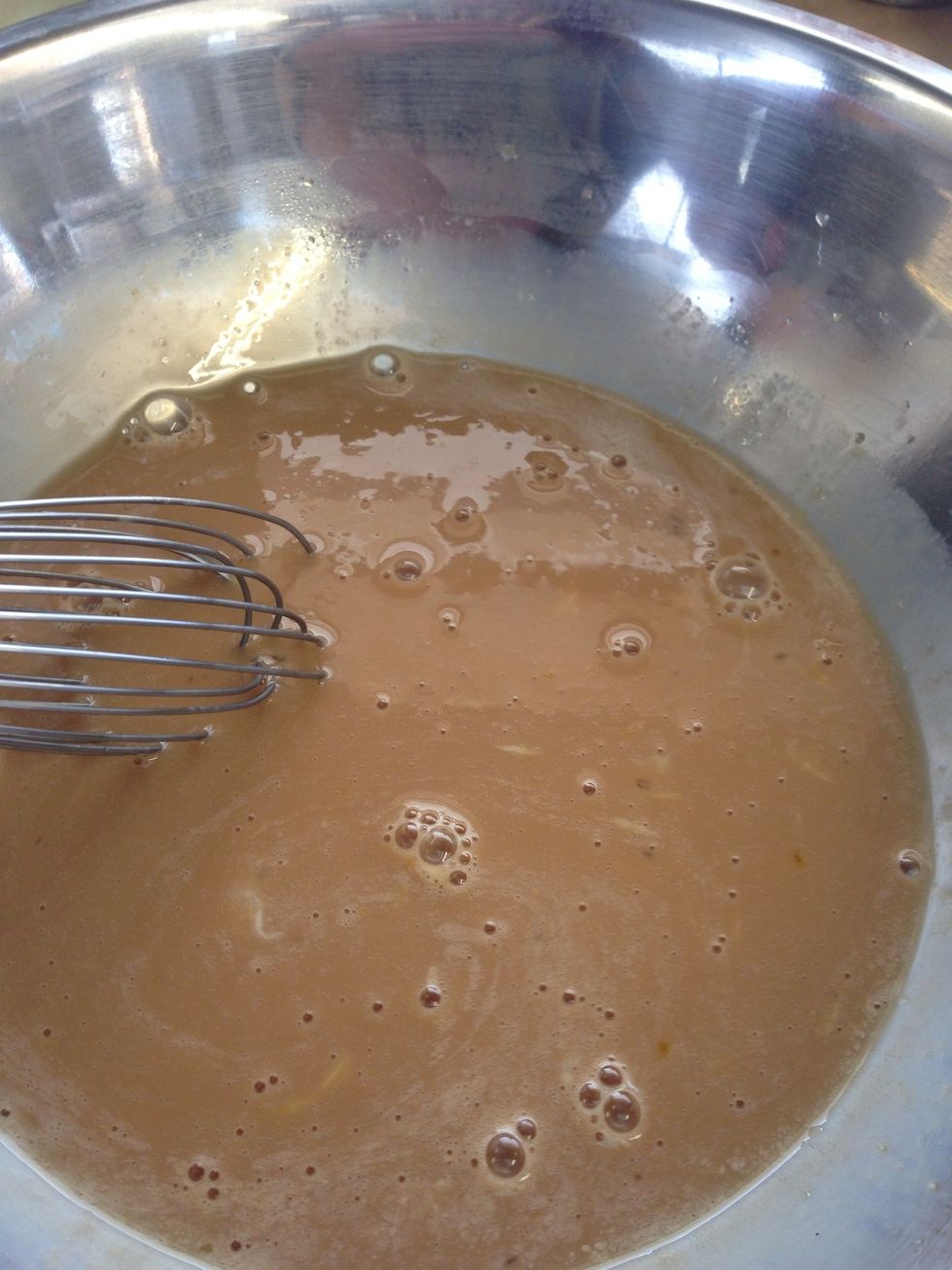 Beat eggs, milk, sugar, salt, and cinnamon together