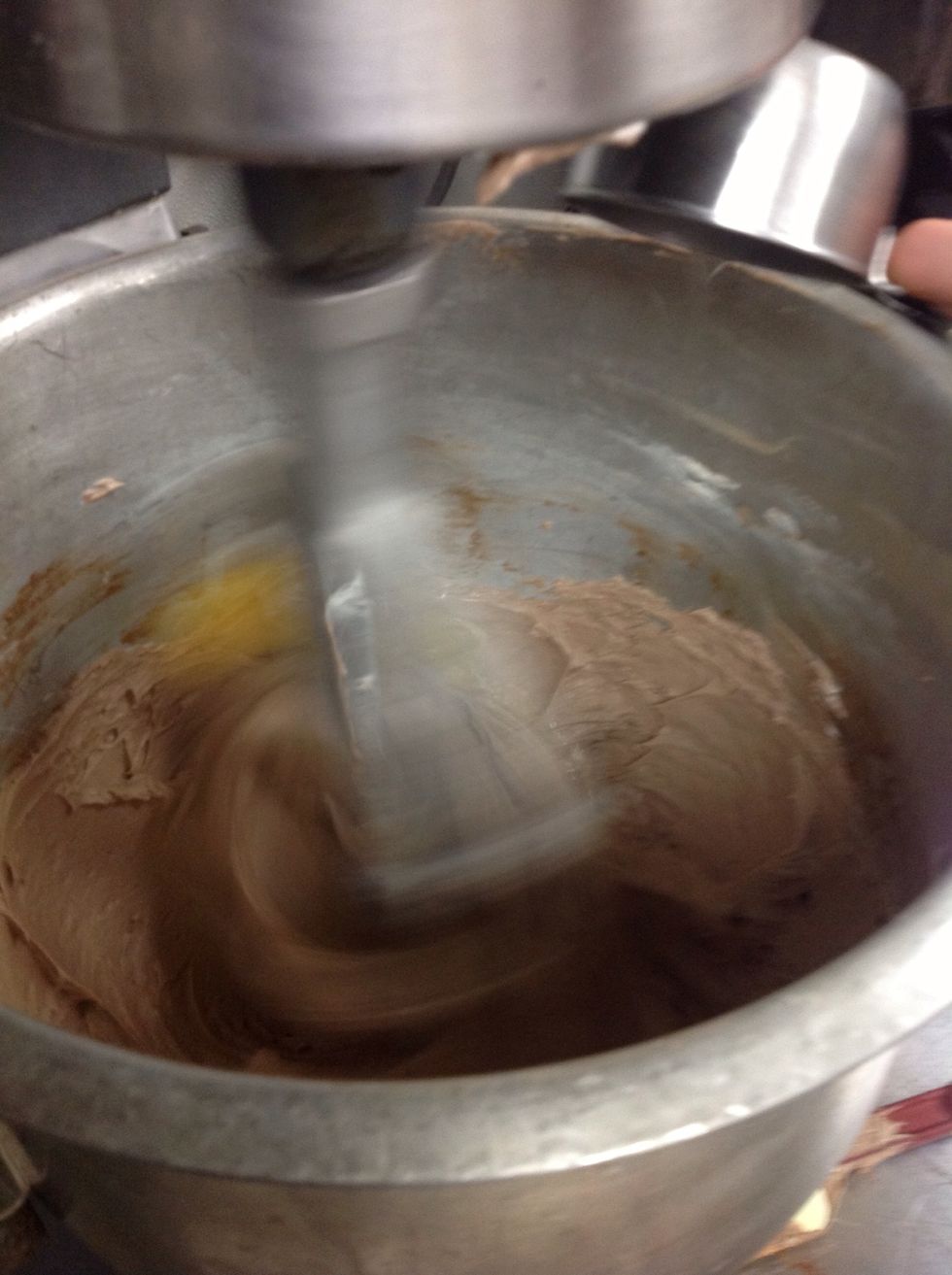 Beat eggs on low speed.