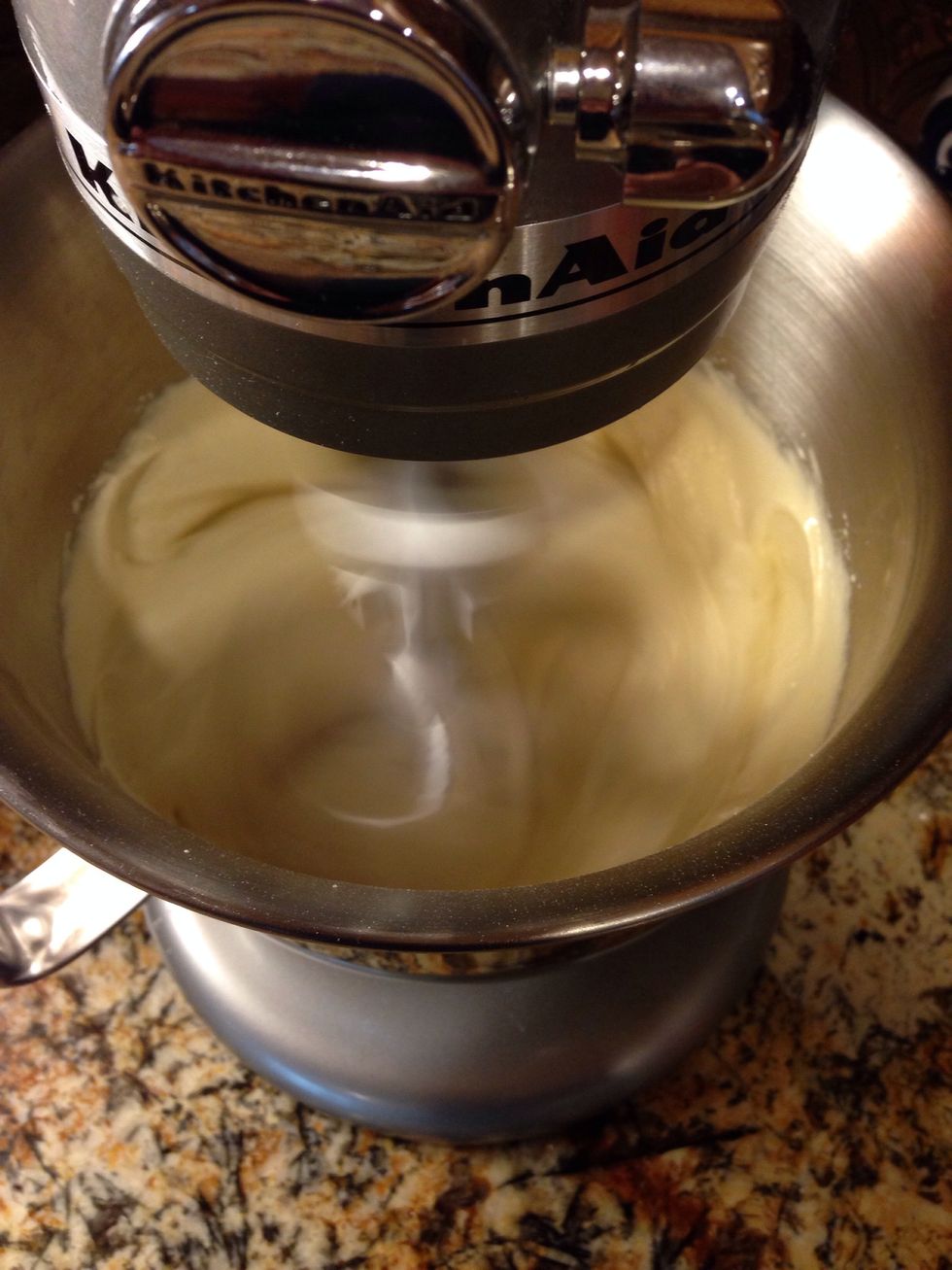 Beat eggs, sugar, and vanilla for 10 minutes in a stand mixer. This is what makes these brownies killer! I promise!