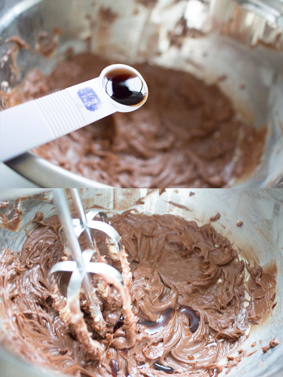Beat in 1.5 tsp of vanilla extract.