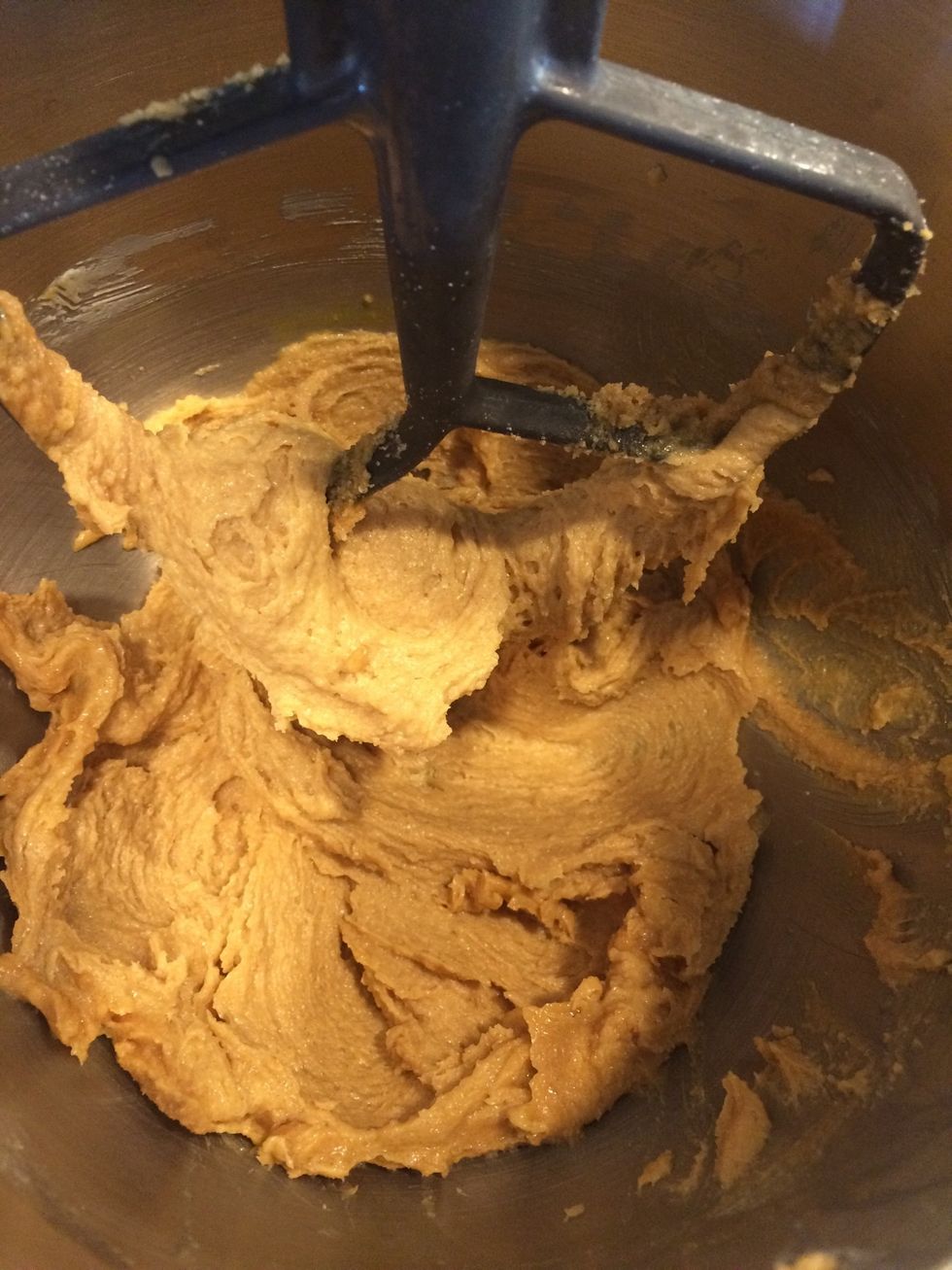 Beat in egg and vanilla extract.