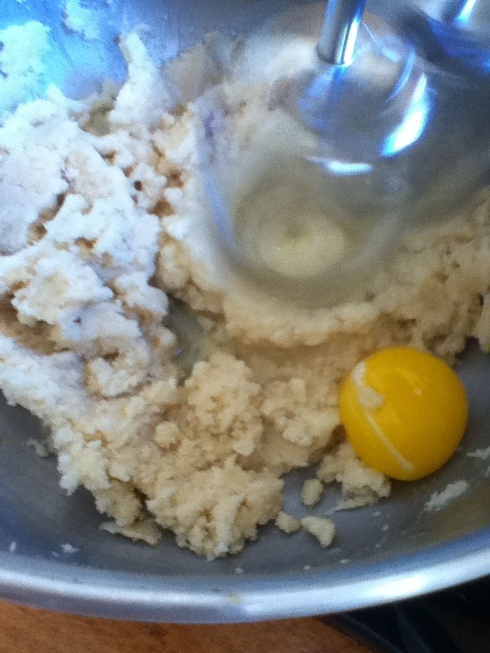 Beat in eggs one at a time.