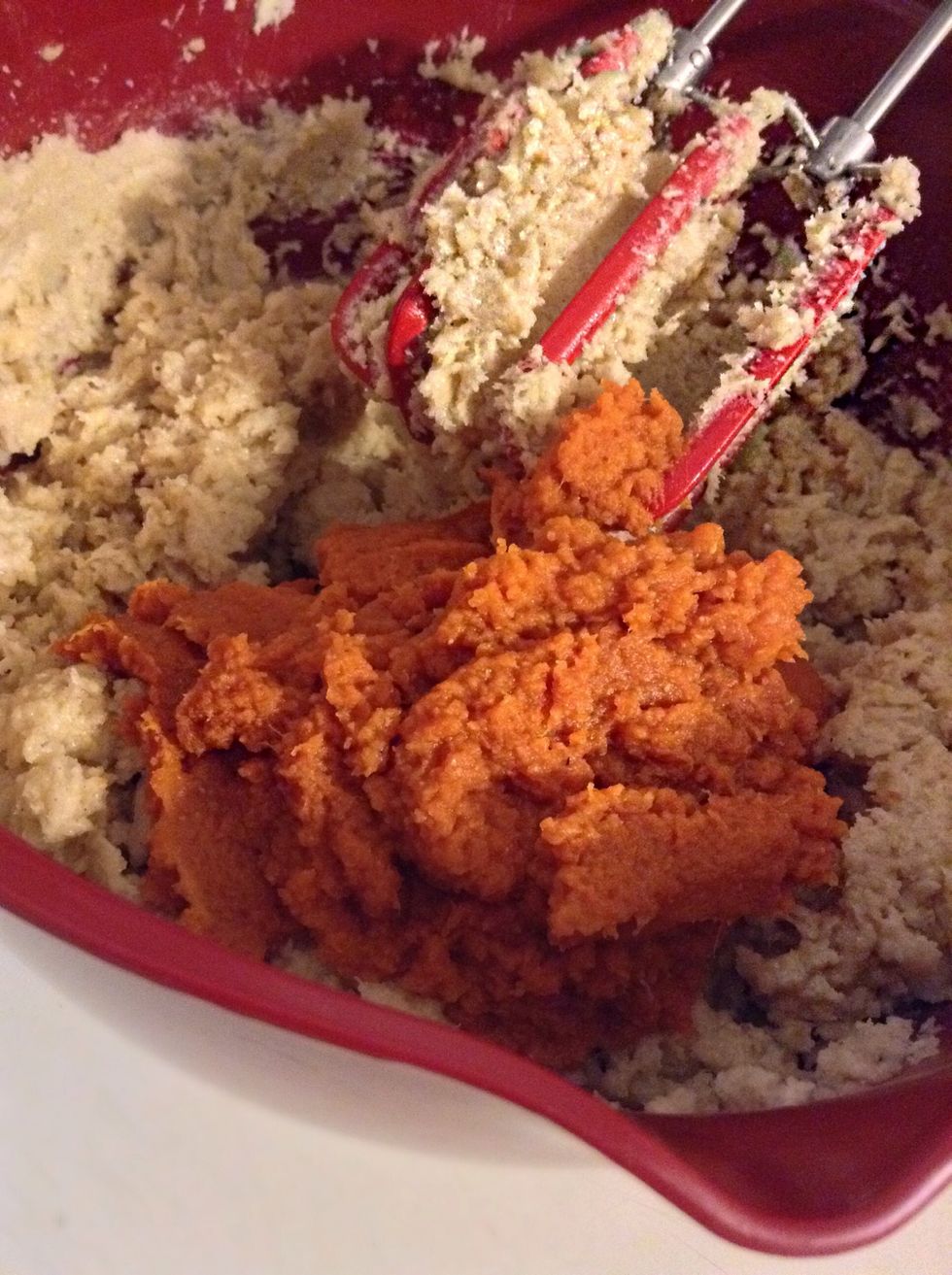 Beat in pumpkin until well combined :)!