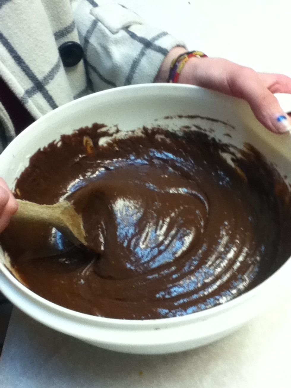 Beat ingredients until smooth. The batter will be thick