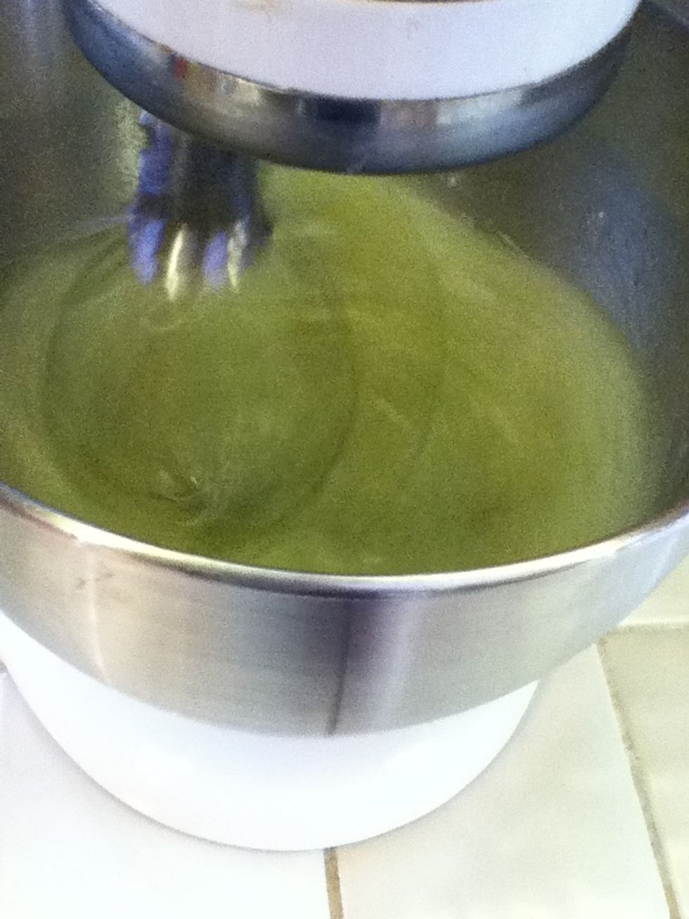 Beat on high with the electric mixer for about 1 minute until the egg whites get frothy.