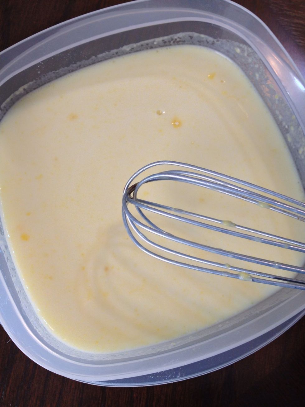 Beat pudding mix with 3 cups of cold milk for 2 minutes. I ended up using 2 packages of the pudding but had some left over.