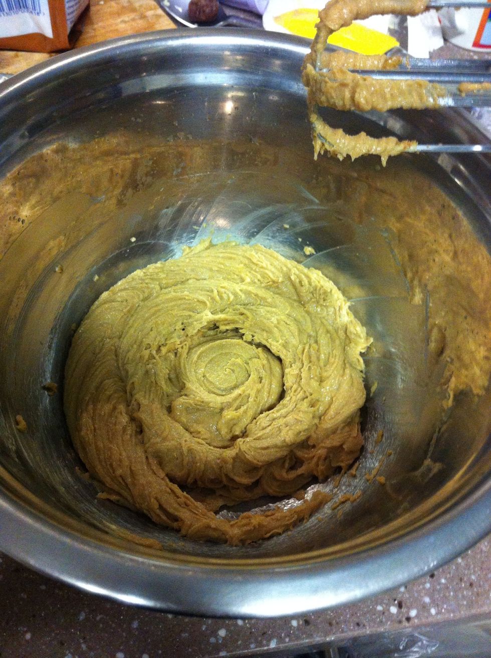 Beat sugar into butter