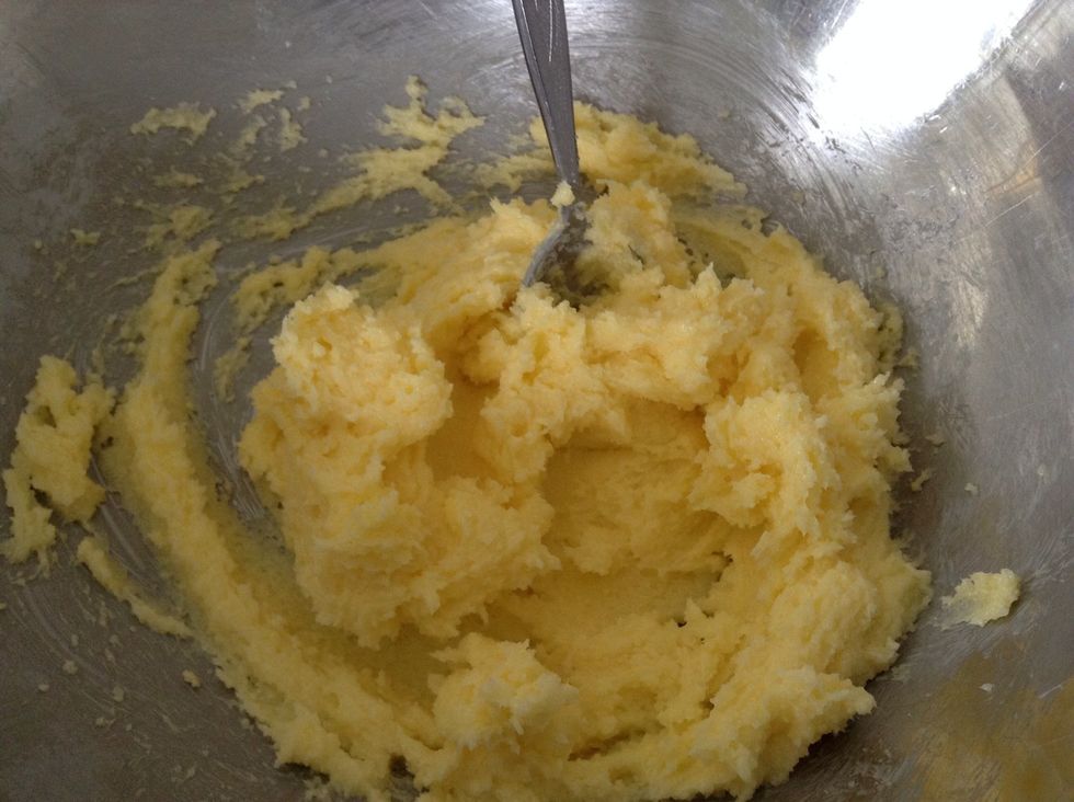 Beat the butter and sugar together until light and fluffy