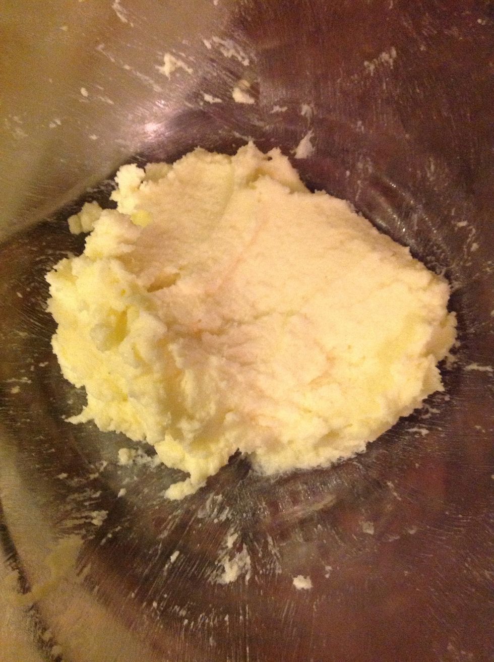 Beat the butter and sugar until smooth and fluffy.