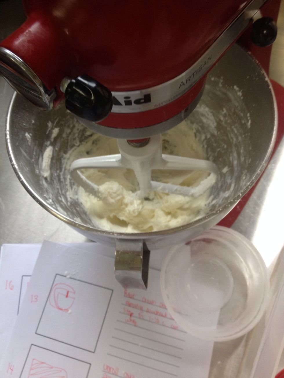 Beat the cream cheese until smooth