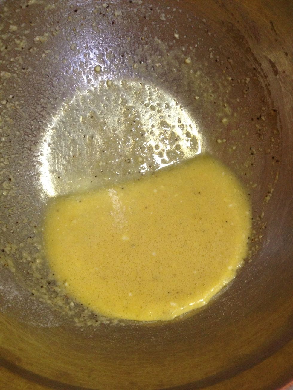 Beat the egg and add Parmesan cheese