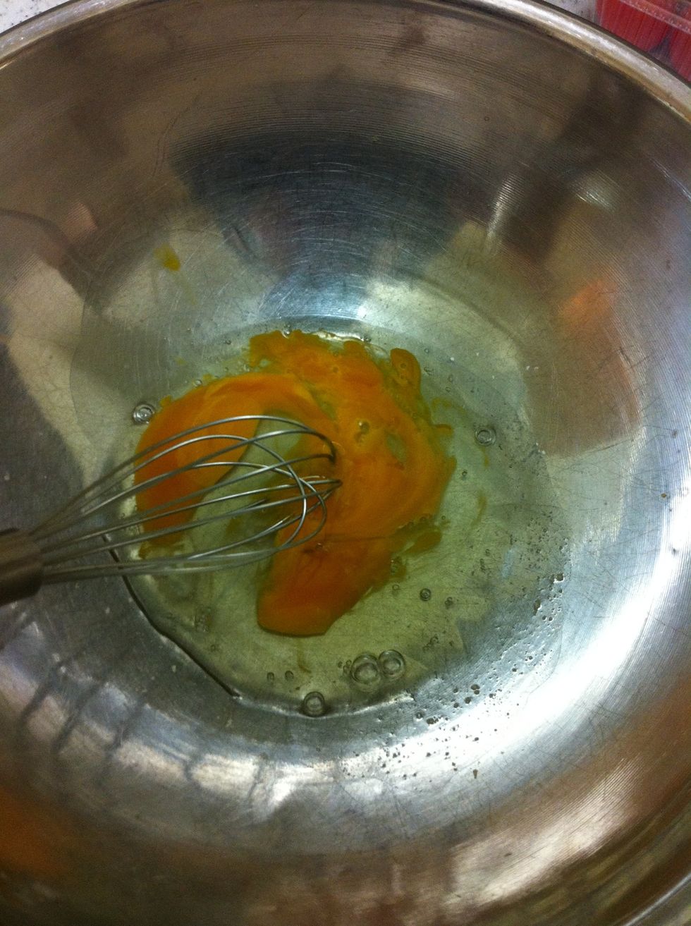 Beat the egg in another bowl