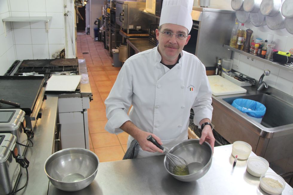 Beat the egg whites with a pinch of salt ( preferably with a mixer for those who are not used )