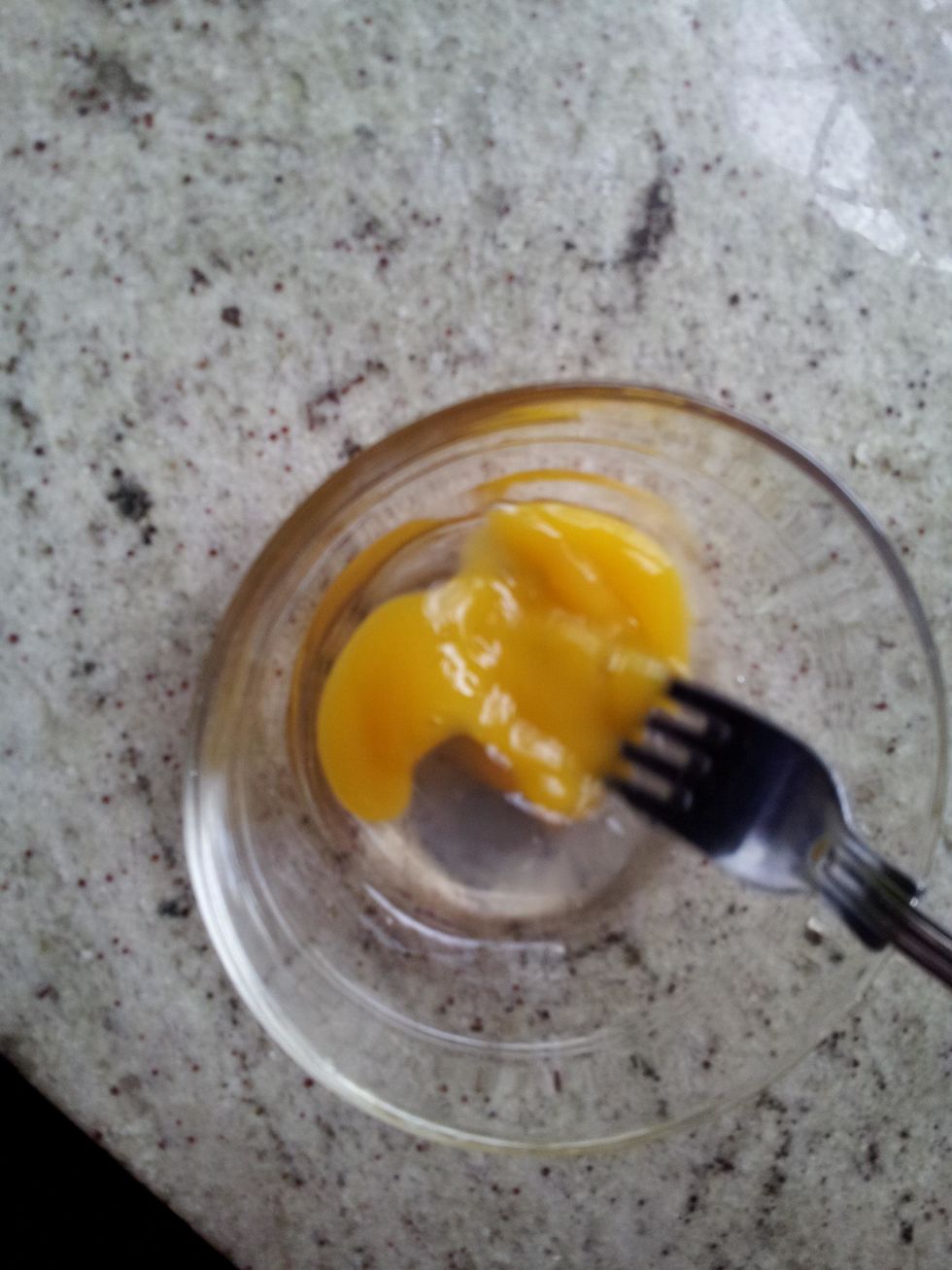 Beat the egg with a fork