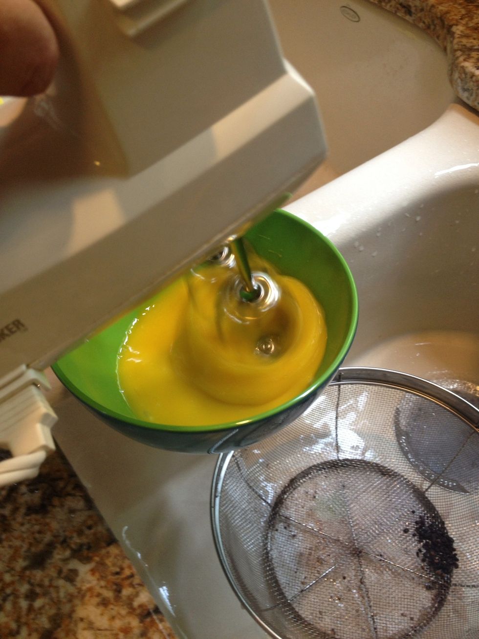 Beat the egg yokes separately.