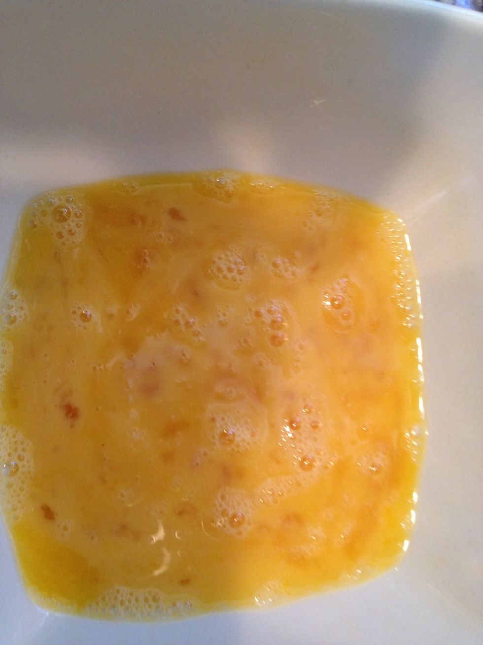 Beat the eggs,  add a pinch of salt