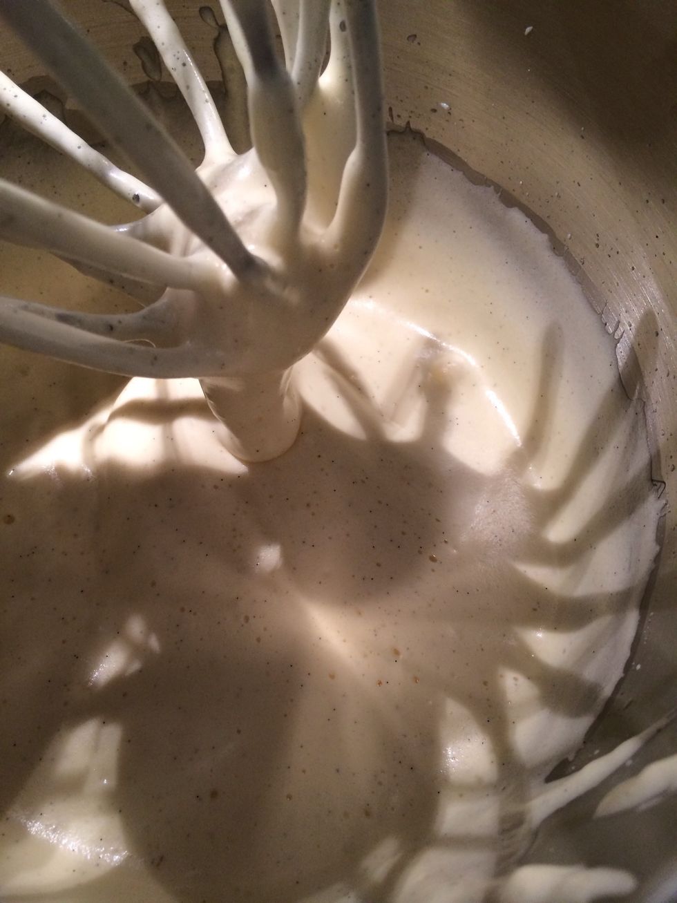 Beat the eggs and the sugar over a hot bath. (I have the kenwood cooking chef that heat). Beat until fluffy like a chantilly.