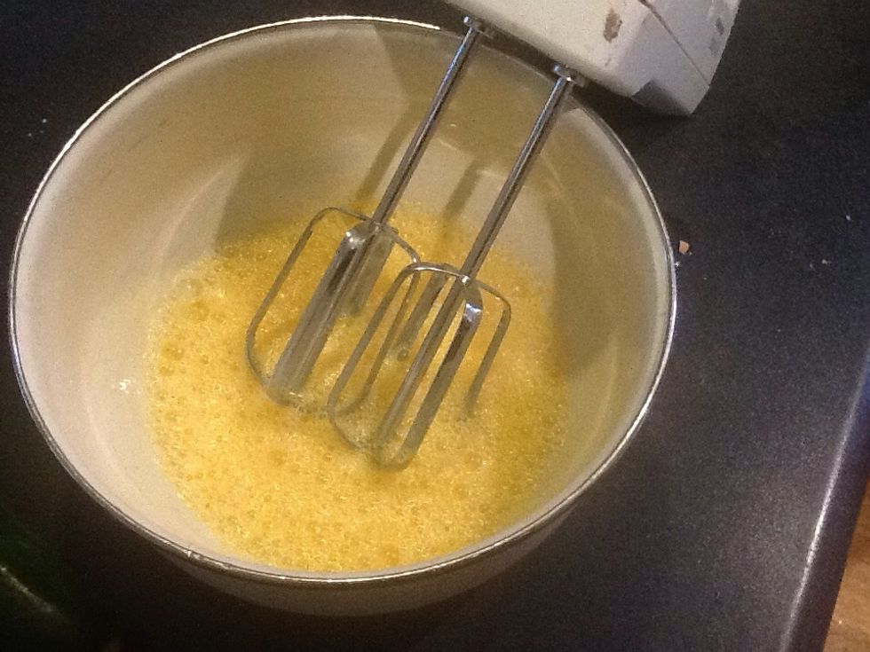 Beat the eggs on low until foamy