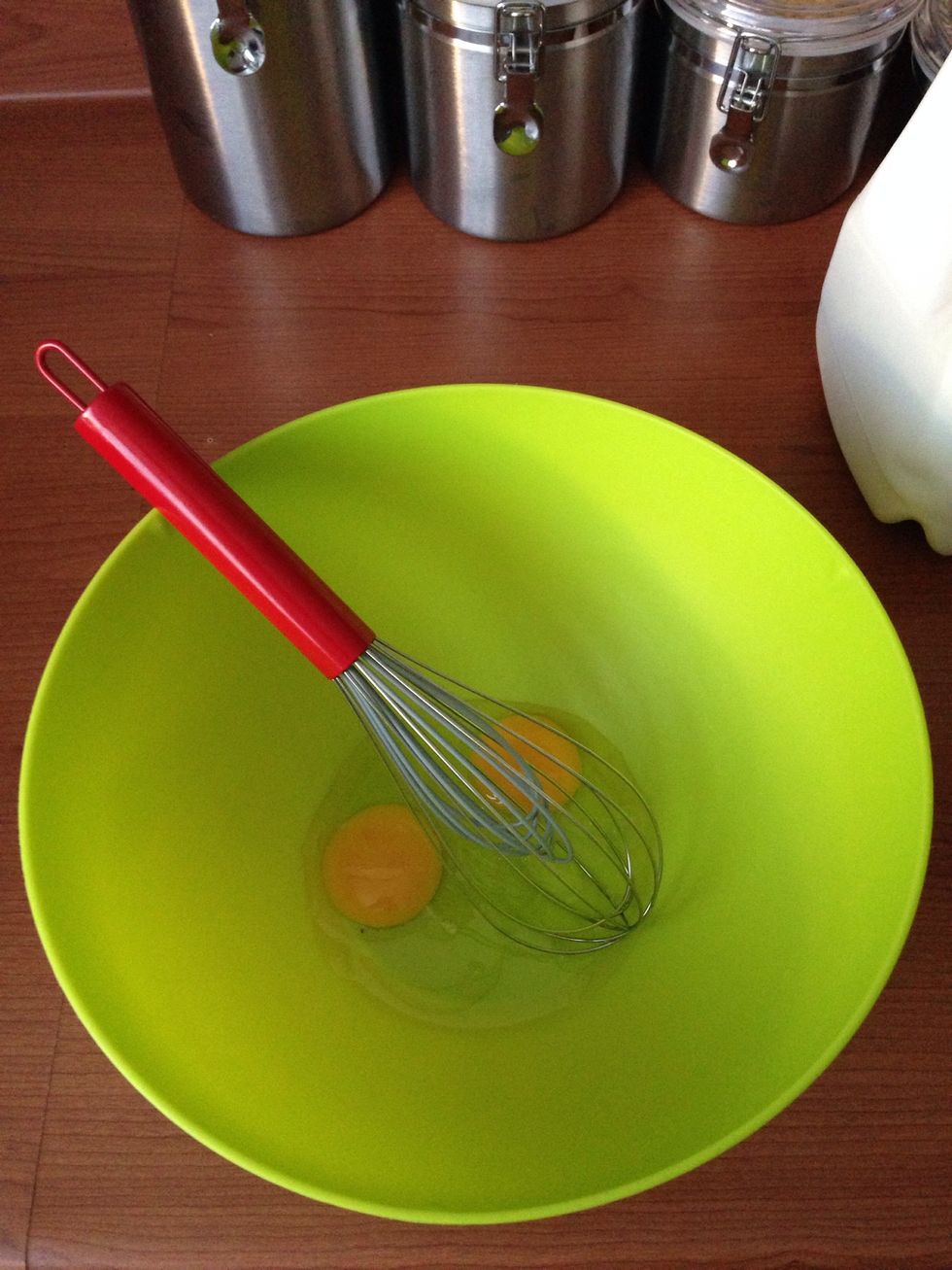 Beat the eggs until fluffy