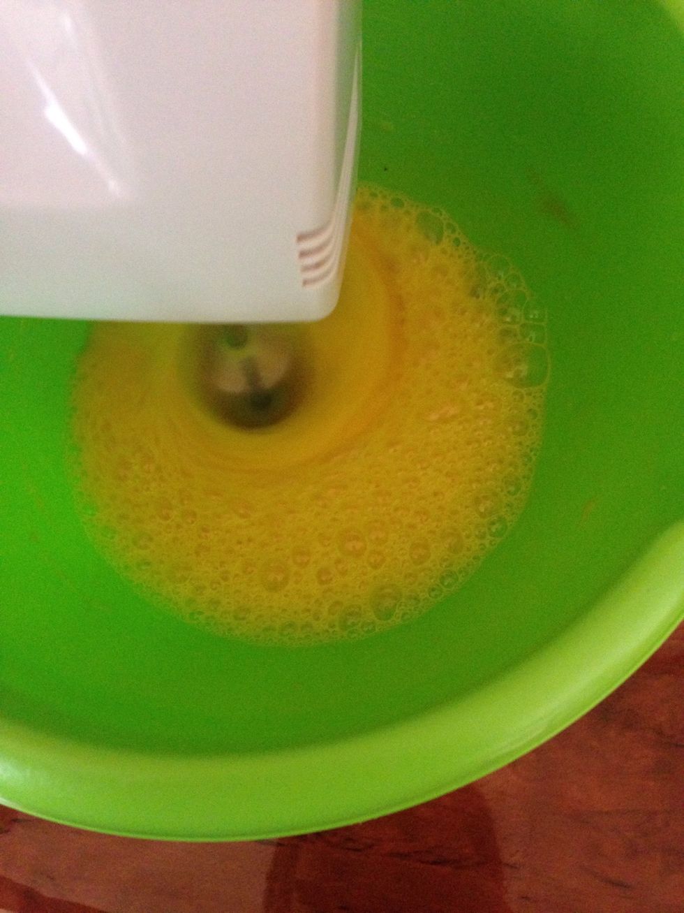 Beat the eggs until light and fluffy