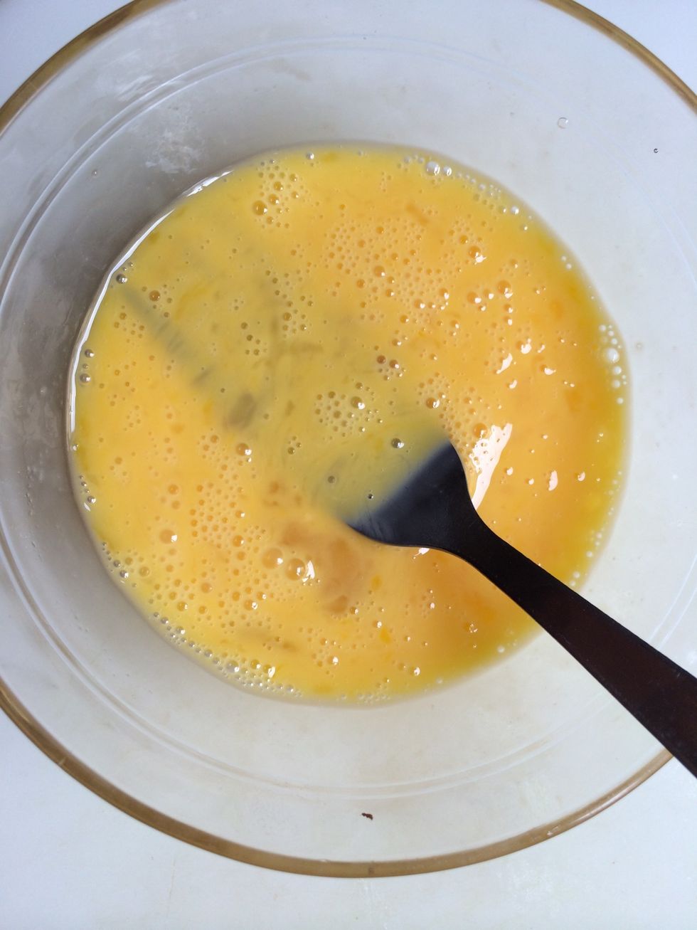 Beat the first 2 eggs.